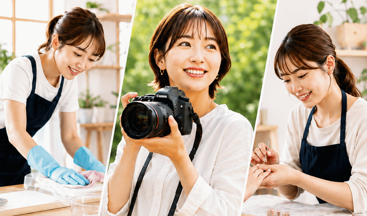 フォトグラファー・ハウスクリーニング・出張ネイルとして働くフリーランス