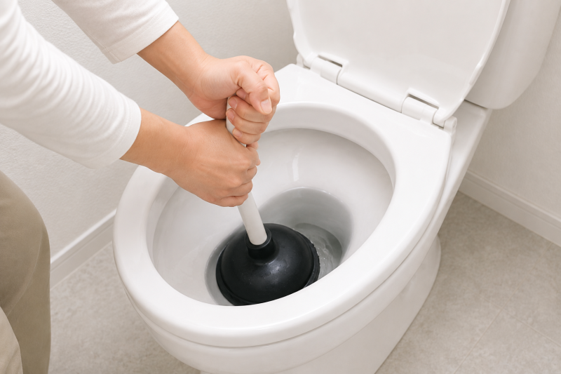 トイレでラバーカップを使う