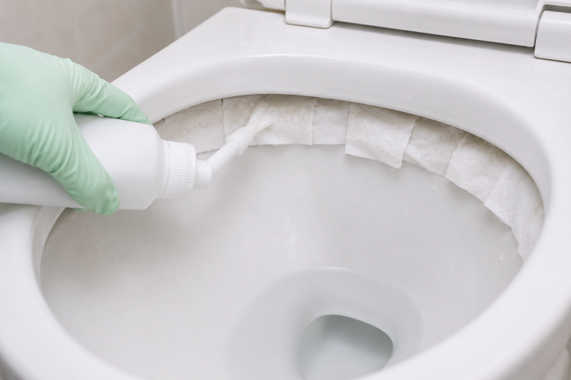 ノズル付き洗剤でトイレ掃除