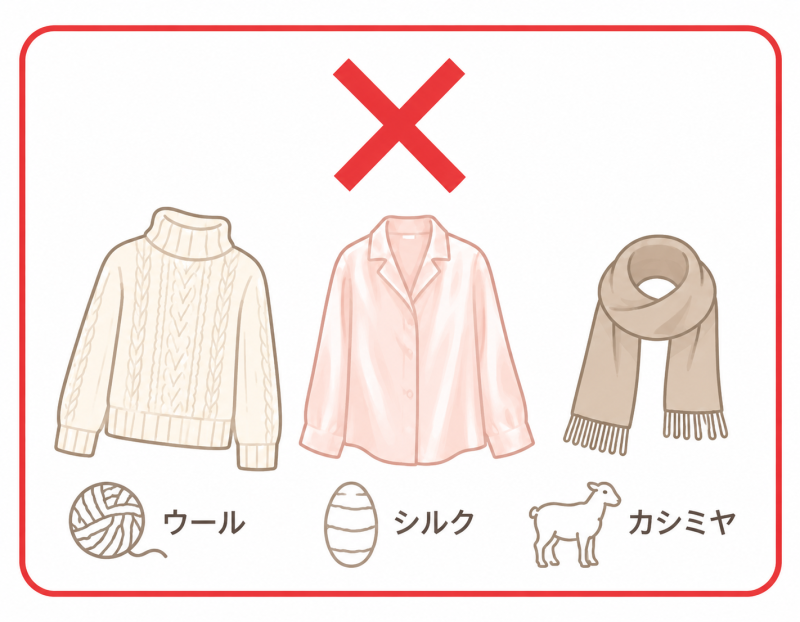 動物性繊維NG(ウール/シルク/カシミヤ)