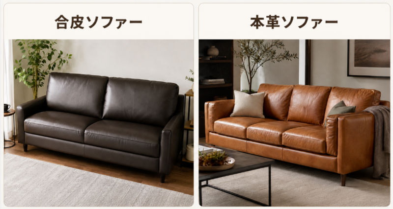 合皮ソファーと本革ソファー