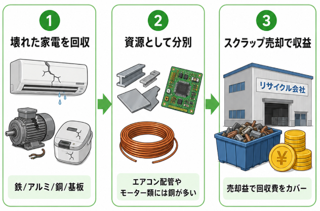壊れた架電でも無料回収される理由