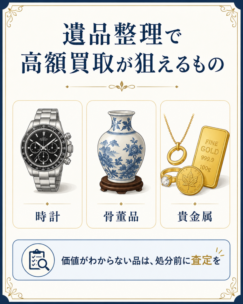 遺品整理で高価買取を狙えるもの