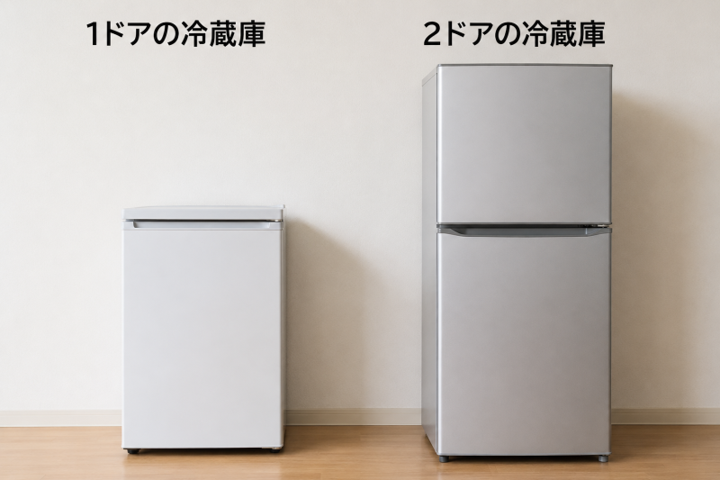 1ドアの冷蔵庫と2ドアの冷蔵庫