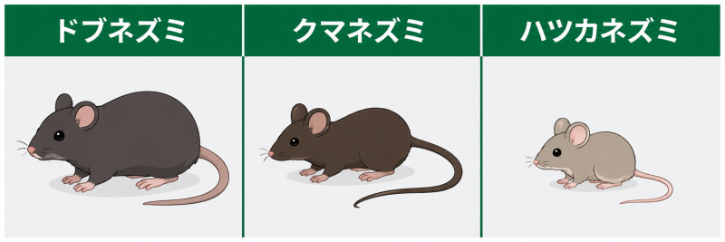 イエネズミ3種類