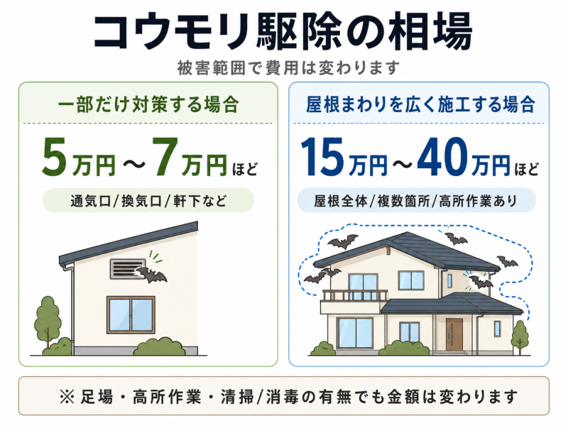 コウモリ駆除の相場