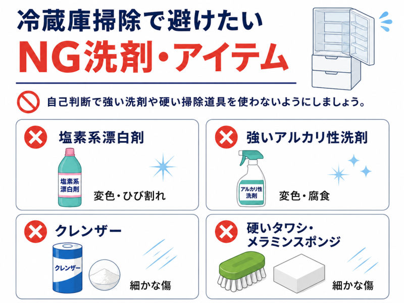 冷蔵庫掃除で避けたいアイテム
