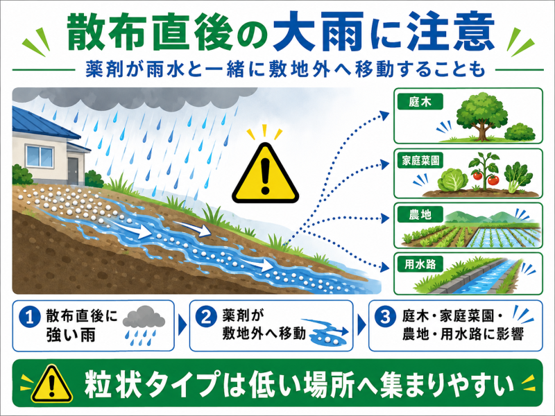 散布直後の大雨に注意