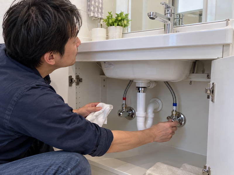 水漏れの確認/洗面台