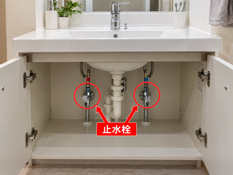 洗面台の止水栓